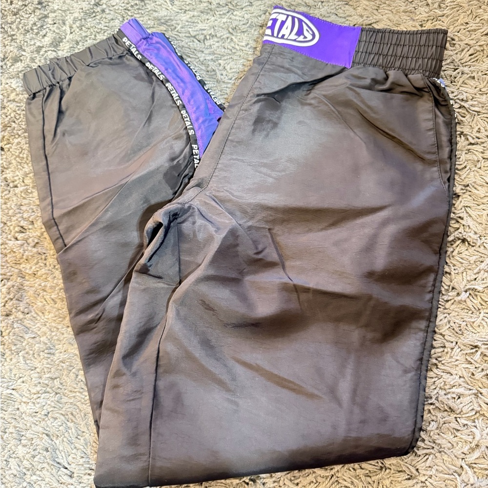 Black & Purple Windbreaker Pants